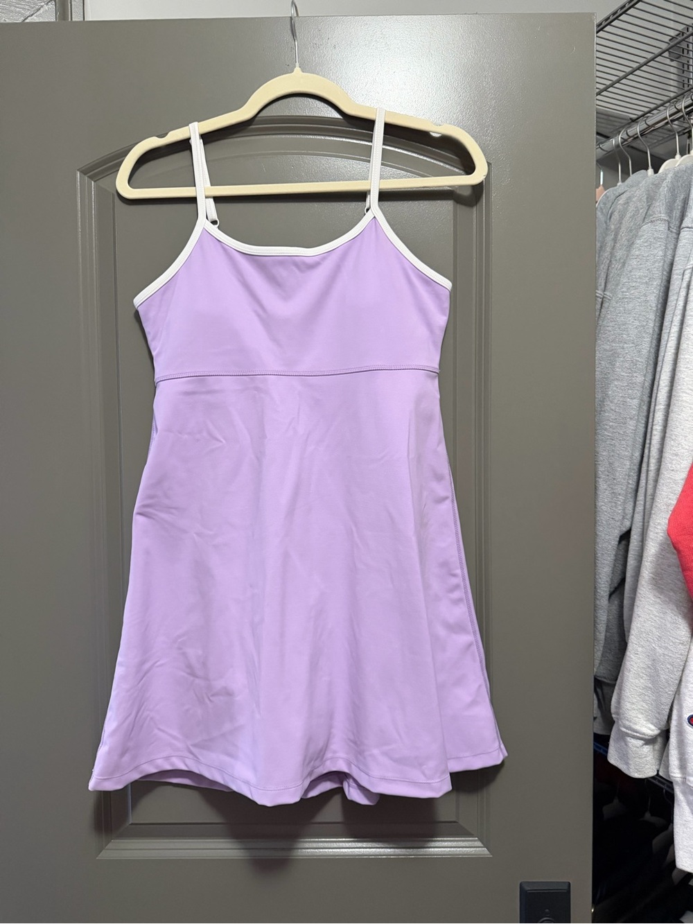 Beach Riot Lavender Tennis Slip Dress with White Trim